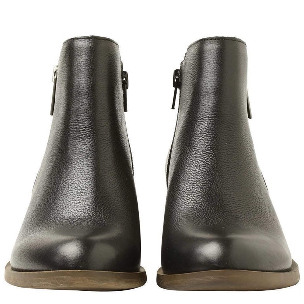 kensie Women's Black Leather Short Ankle Boots New - Picture 4 of 11